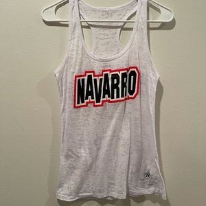 Rebel Athletic Navarro Burnout Tank in White